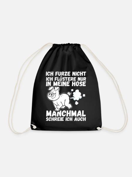Ich Furze Nicht Schwein - Turnbeutel - Schwarz