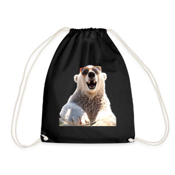Polar Bear with Sunglasses Bears Love Cute Polar Bears - Drawstring Bag - black - Front
