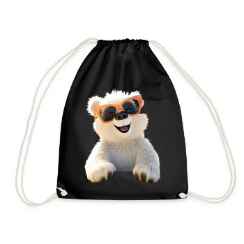 Polar Bear with Sunglasses Bears Love Cute Polar Bears - Drawstring Bag - black - Front