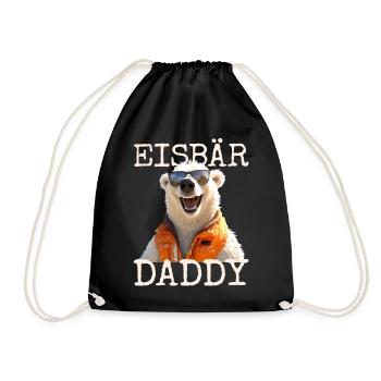 Eisbär Daddy Papa Bären Dad Vatertag Süße Eisbären - Turnbeutel - Schwarz - Vorne