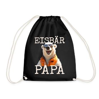 Eisbär Papa Daddy Bären Dad Vatertag Süße Eisbären - Turnbeutel - Schwarz - Vorne