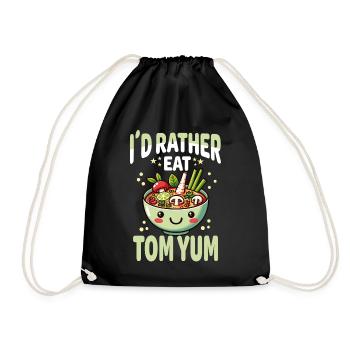 Unique Tom Yum Soup Artwork for Thai Cuisine - Drawstring Bag - black - Front