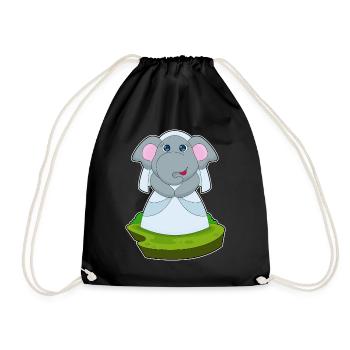 Éléphant voile de mariée mariage - Sac de sport léger - noir - Devant