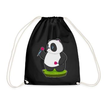 Panda Dart Dartpfeil - Drawstring Bag - black - Front