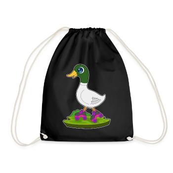 Ente Rollschuhfahren Rollschuhe - Turnbeutel - Schwarz - Vorne