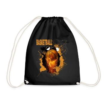Basketball Feuer Basketballer Dunking Sport Fan - Turnbeutel - Schwarz - Vorne