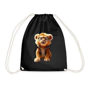 Lion avec des lunettes de soleil Les Lions sauvages aiment le Lion mignon - Sac de sport léger - noir - Devant