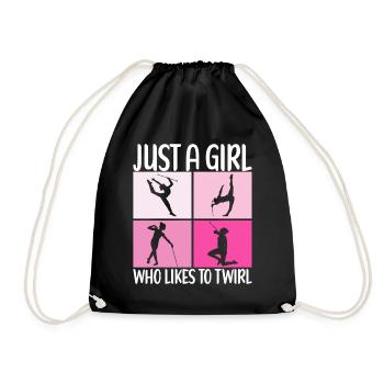 Majorette Gymnastics Majorettes Baton Twirling - Drawstring Bag - black - Front