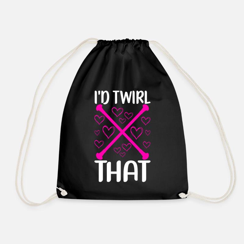 Majorette Gymnastics Majorettes Baton Twirling - Drawstring Bag - black