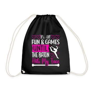 Majorette Gymnastics Majorettes Baton Twirling - Drawstring Bag - black - Front