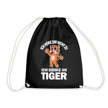 Tier Tiger - Turnbeutel - Schwarz - Vorne