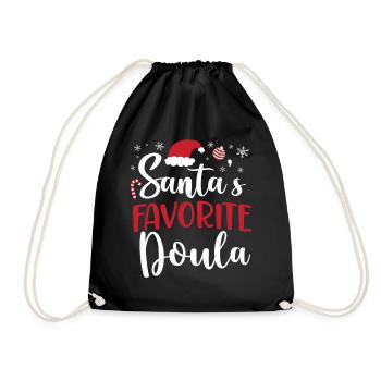 Doula Birth Worker Christmas - Turnbeutel - Schwarz - Vorne