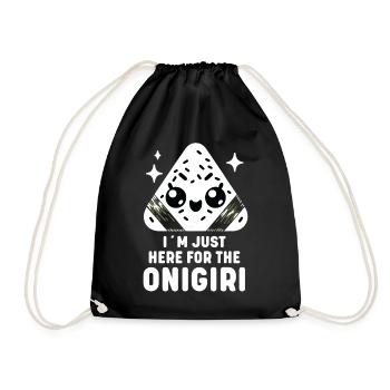 Entzückende Kawaii Onigiri Japanische Reisbällchen - Turnbeutel - Schwarz - Vorne