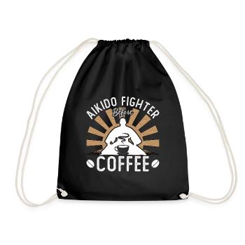 Aikido Fighter Before Coffee Karate Coffee Lover - Turnbeutel - Schwarz - Vorne