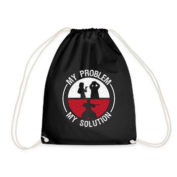 Aikido Fighter My Problem My Pictogram Dad Aikido - Turnbeutel - Schwarz - Vorne