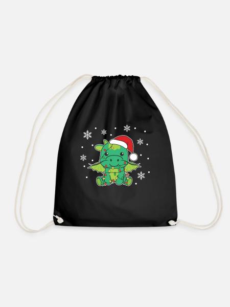 Drache Weihnachten Winter Tiere Drachen - Turnbeutel - Schwarz