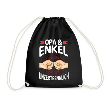 Großvater Opa und Enkel - Turnbeutel - Schwarz - Vorne