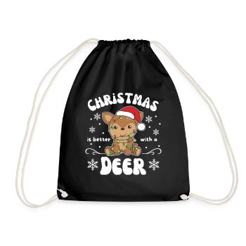 Noël, c’est mieux avec un chevreuil - Sac de sport léger - noir - Devant