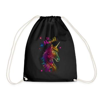 Unicorn Mandala Be Magical - Drawstring Bag - black - Front