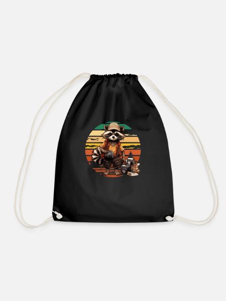 Raccoon, Landscape Photographer, Nature Photographer - Drawstring Bag - black