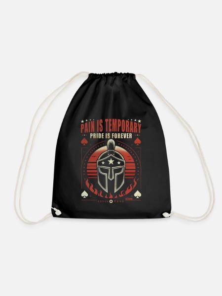 pain is temporary... pride is forever - Drawstring Bag - black
