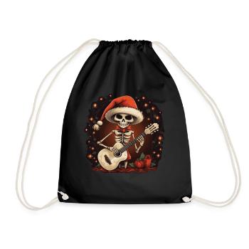 Guitares électriques Père Noël squelette Père Noël - Sac de sport léger - noir - Devant