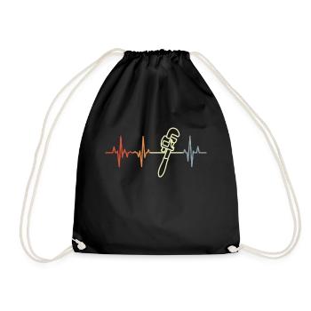 Clé à pipe Palpitations cardiaques - Sac de sport léger - noir - Devant