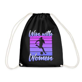 Soccer féminin, Football féminin, Football féminin - Sac de sport léger - noir - Devant