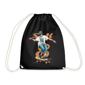 Skater Boy - Turnbeutel - Schwarz - Vorne