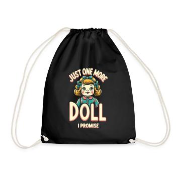 Doll Lovers Collectors of Antique Porcelain - Drawstring Bag - black - Front