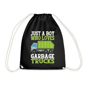 Just A Boy Who Loves Garbage Trucks - Turnbeutel - Schwarz - Vorne