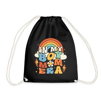 In My Boy Mom Era Groovy - Drawstring Bag - black - Front