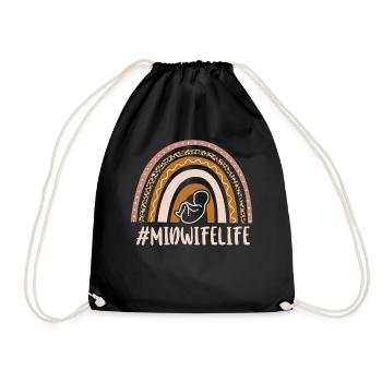 Nurse Midwife Birth Worker Rainbow - Turnbeutel - Schwarz - Vorne