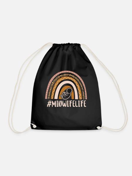 Nurse Midwife Birth Worker Rainbow - Turnbeutel - Schwarz