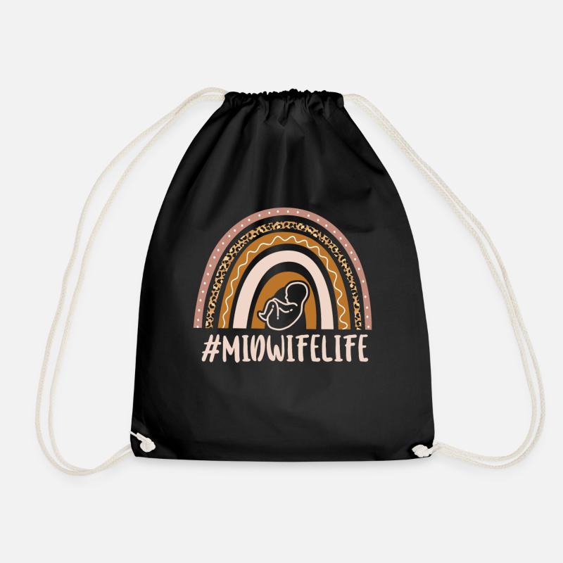 Nurse Midwife Birth Worker Rainbow - Turnbeutel - Schwarz