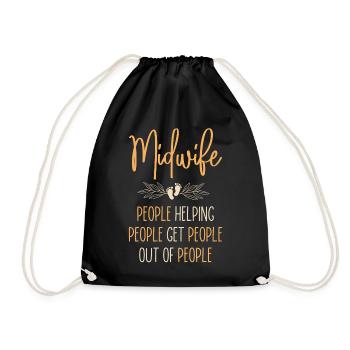 Nurse Midwife Birth Worker Midwife - Drawstring Bag - black - Front