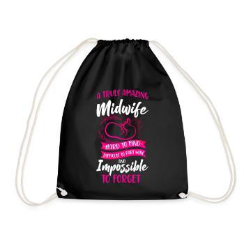 Nurse Midwife Birth Worker A Truly - Drawstring Bag - black - Front