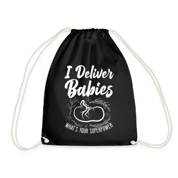 LD Labour And Delivery Nurse - Drawstring Bag - black - Front