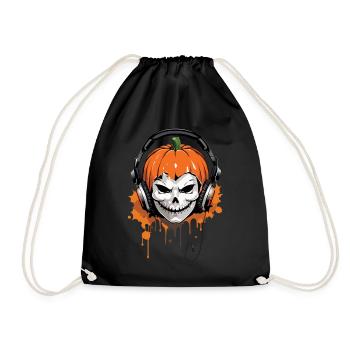 Spooky citrouille crâne musique Halloween - Sac de sport léger - noir - Devant