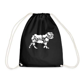 Mops Hund Mama Mops Papa - Turnbeutel - Schwarz - Vorne