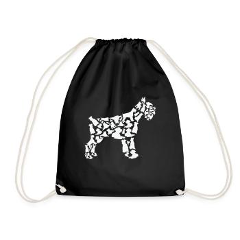 Miniature Schnauzer Mom Miniature Schnauzer Dad - Drawstring Bag - black - Front