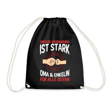 Oma Großmutter und Enkelin - Turnbeutel - Schwarz - Vorne