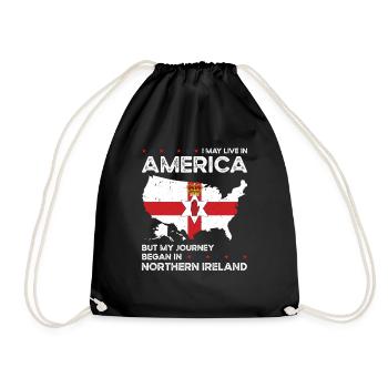 Geboren in Nordirland Nordirland Amerikaner USA - Turnbeutel - Schwarz - Vorne