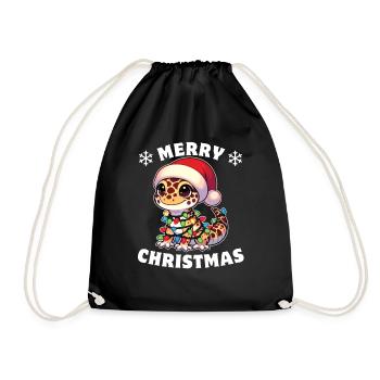 Noël guirlandes lumineuses léopard Gecko - Sac de sport léger - noir - Devant