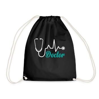 Emergency Doctor Hospital Doctor Doctor Stethoscop - Drawstring Bag - black - Front