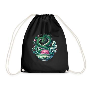 Thé Dragon Chinois et Fleur de Lotus - Sac de sport léger - noir - Devant
