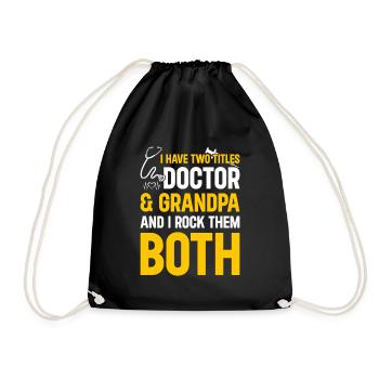 J’ai deux titres Docteur et Grand-père et je les berce - Sac de sport léger - noir - Devant