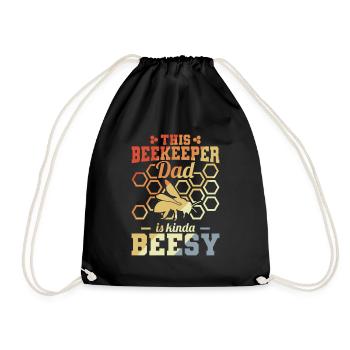 Funny beekeeper father - Drawstring Bag - black - Front