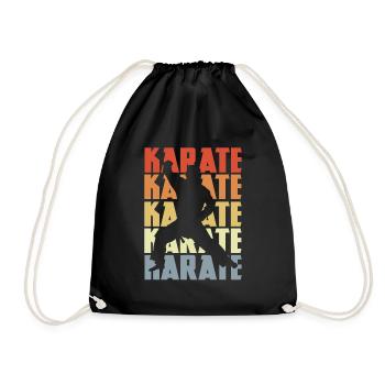 Retro Karate - Drawstring Bag - black - Front