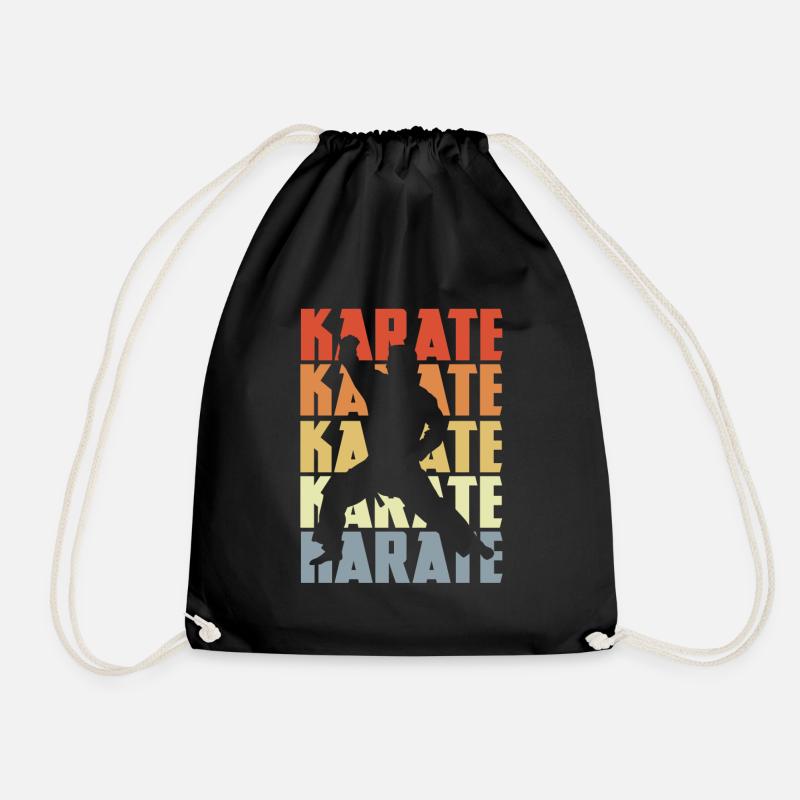 Retro Karate - Turnbeutel - Schwarz